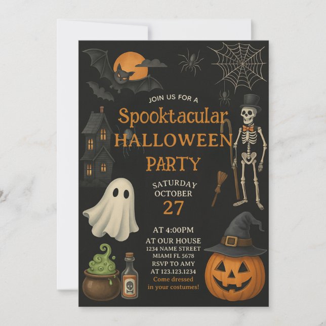 Spaß Spooktacular Halloween-Party laden Einladung (Vorderseite)