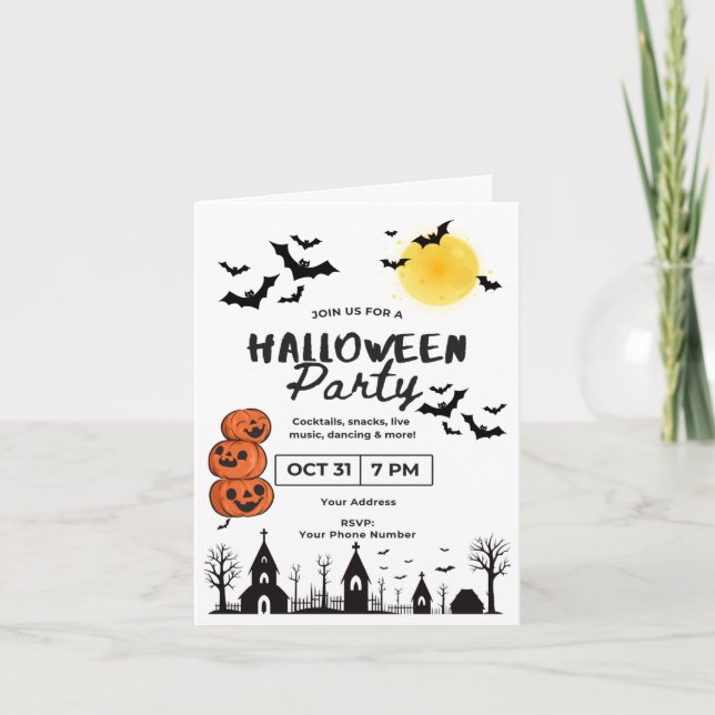 Spaß & Spooky Halloween-Party Einladung mit Jack- (Vorderseite)