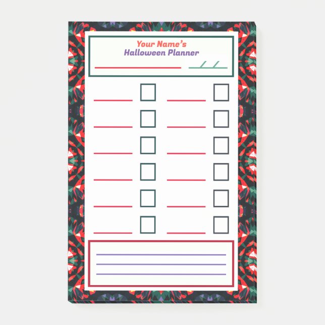 Spaß Spooky Halloween-Party Taskplaner zu tun List Post-it Klebezettel (Vorderseite)
