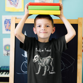 Spaß Spooky Hund Skelett, Halloween Personalisiert T-Shirt