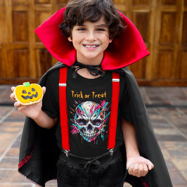 Spaß Spooky Skeleton Skull Abstrakt, Kids Hallowee T-Shirt