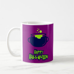 Spaß Spooky Vibrany Happy Halloween Lila Black Kaffeetasse