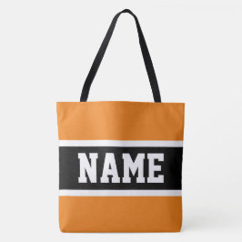 Spaß sporty Bold Orange Black Stripes Ihr Text