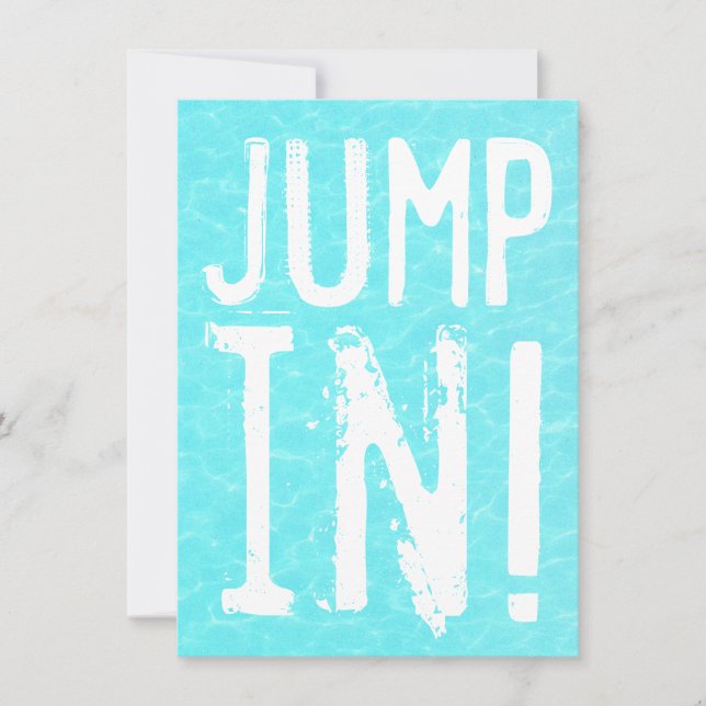 Spaß-Sprung in der Pool-Party Einladung (Vorderseite)