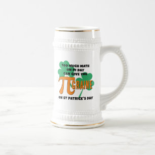 Spaß St Patrick's Day Pi Day Math Monogram Bierglas