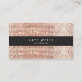Spaß Stilvolle Imitate Rose Gold-Sequin Schwarz St Visitenkarte