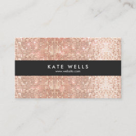 Spaß Stilvolle Imitate Rose Gold-Sequin Schwarz St Visitenkarte