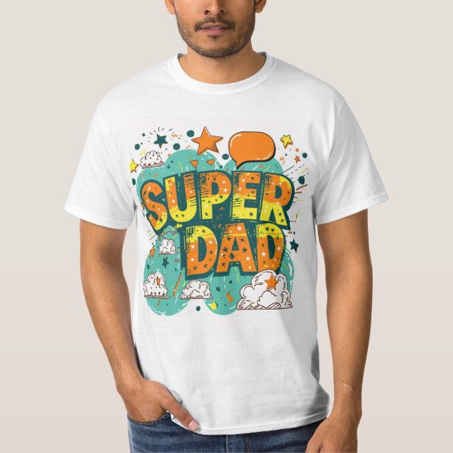 Spaß Stilvoller Super Vater Vatertag T-Shirt (Vorderseite)