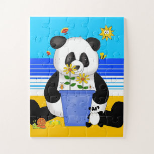 Spaß Strand panda Bär Kinder Puzzle