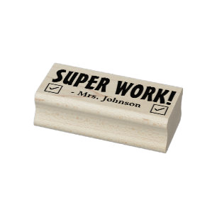 Spaß "SUPER ARBEIT!" Bestätigung Rubber-Briefmarke Gummistempel