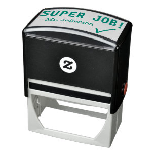 Spaß "SUPER JOB!" Briefmarke aus Kautschuk Permastempel