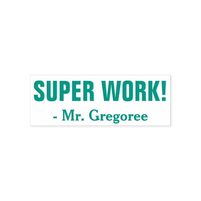 Spaß "SUPER WORK!" + Name des Autors Permastempel (Design)