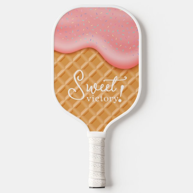 Spaß süß Sieg Sprinkles Eiscreme Kone rosa Pickleball Schläger (Vorderseite)