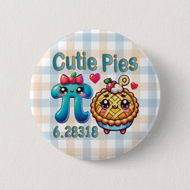 Spaß "Süsse Pies" Niedlich Pi Symbol & Pie Pub Button (Vorderseite)