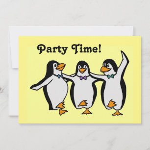 Spaß tanzende Pinguine Party Zeit! Einladung