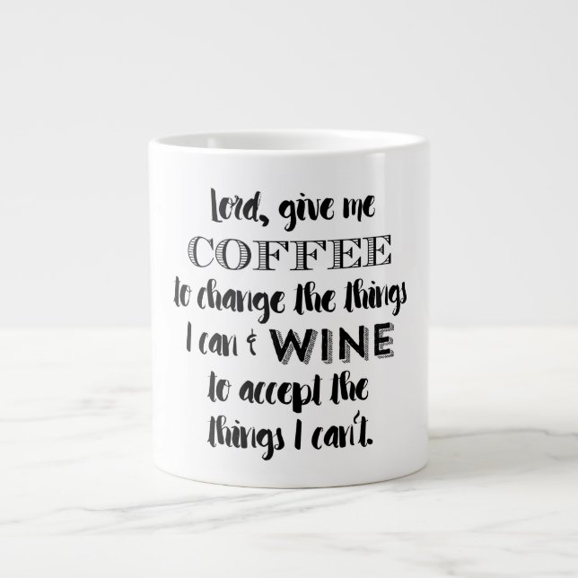 Spaß Tasse - Kaffee und Wein geben (Vorderseite)