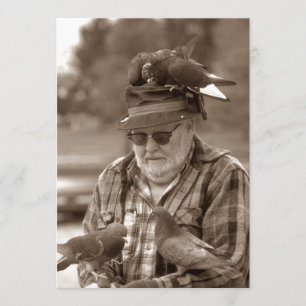 Spaß-Tauben-Vogel-Mann habe ich Mitteilungen Ankündigung