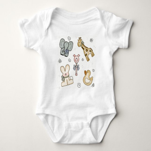 Spaß-Tier-Freund-Shirt Baby Strampler (Vorderseite)