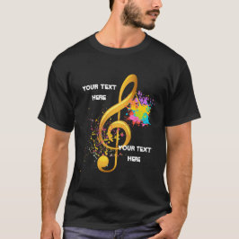 Spaß Treble Clef musikalische Note. Bearbeitbarer  T-Shirt