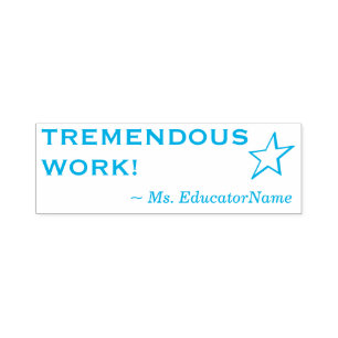 Spaß "TREMENDOUS ARBEIT!" Briefmarke aus Kautschuk Permastempel