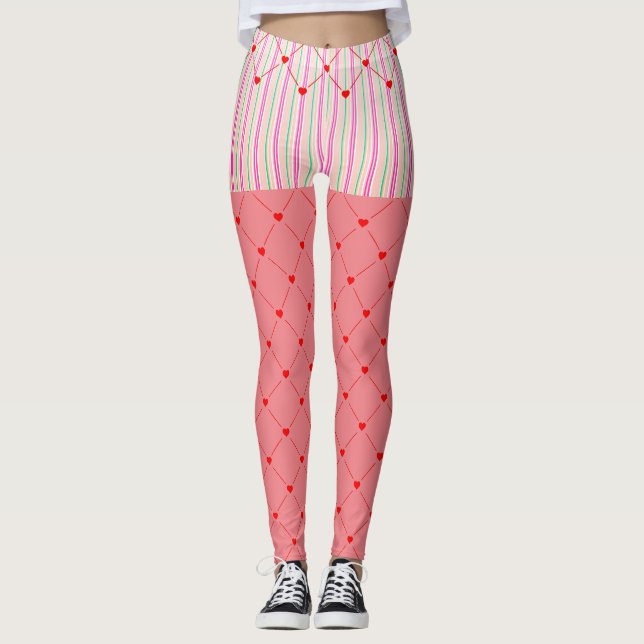 Spaß Trendy Shorts Look Hearts Leggings (Vorderseite)