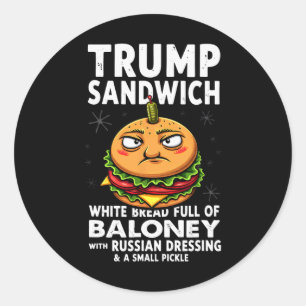 Spaß Trump Sandwich Runder Aufkleber