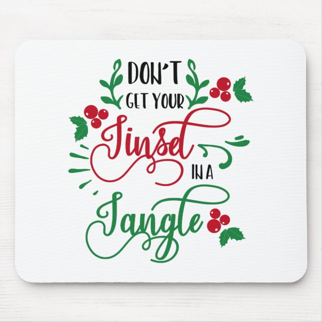 Spaß Typografie Weihnachten Mousepad (Vorne)