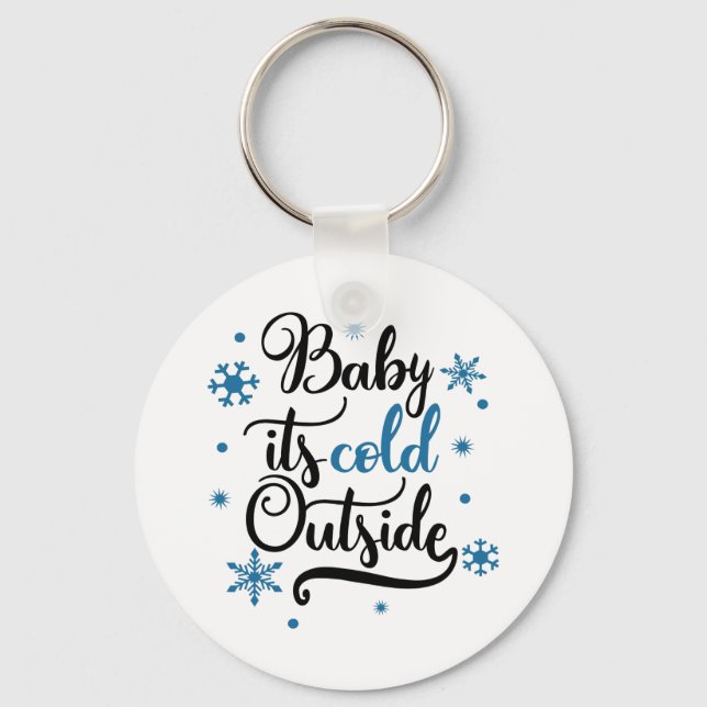 Spaß Typografie Weihnachten Schlüsselanhänger (Vorderseite)