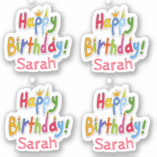 Spaß u. bunter alles- Gute zum Geburtstagtext - Aufkleber