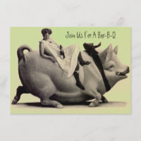 Spaß u. festliche antike Grill-Grill-Einladungen