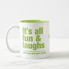 SPASS- u. LACHEN-Gewohnheits-Tassen Zweifarbige Tasse