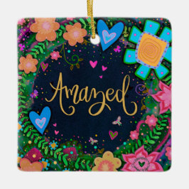 Spaß und Blüte erstaunen Hübsche Drachenfliegenins Keramikornament