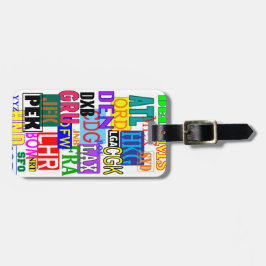 Spaß und bunte drei Buchstabe-Flughafen-Codes Gepäckanhänger