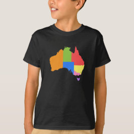 Spaß und bunte Regenbogen-Karte von Australien T-Shirt