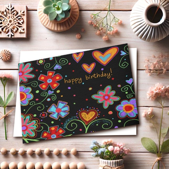 Spaß und buntes Glück Geburtstag "Inspirivity" Karte (Von Creator hochgeladen)