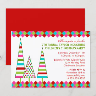 Spaß und buntes Weihnachts-Party Einladung