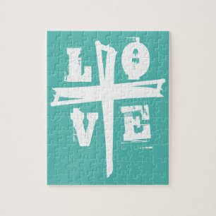 Spaß und einzigartiges CROSS und LIEBE Jigsaw Pu Puzzle
