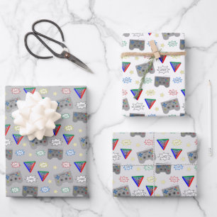 Spaß und Extravagant 3-System-Gamer Geschenkpapier Set