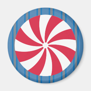 Spaß und Extravagant Blue Christmas Peppermint Can Magnet