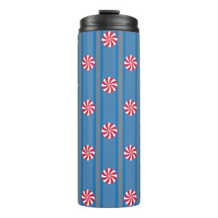 Spaß und Extravagant Blue Christmas Peppermint Can Thermosbecher