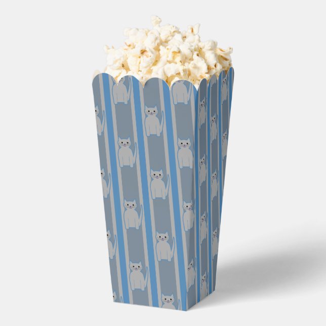 Spaß und Extravagant Blue Gray Kitty Popcorn Geschenkschachtel (Geplatzt)