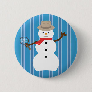 Spaß und Extravagant Blue Snowman Detective Button