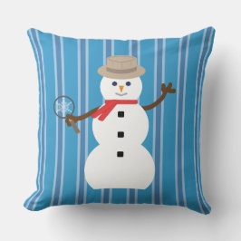 Spaß und Extravagant Blue Snowman Detective Kissen