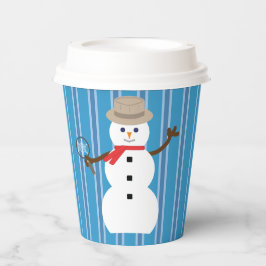 Spaß und Extravagant Blue Snowman Detective Pappbecher
