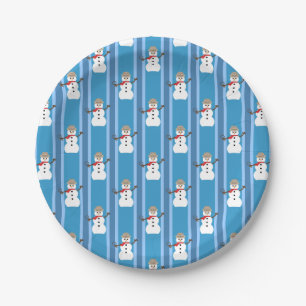 Spaß und Extravagant Blue Snowman Detective Pappteller