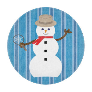 Spaß und Extravagant Blue Snowman Detective Schneidebrett