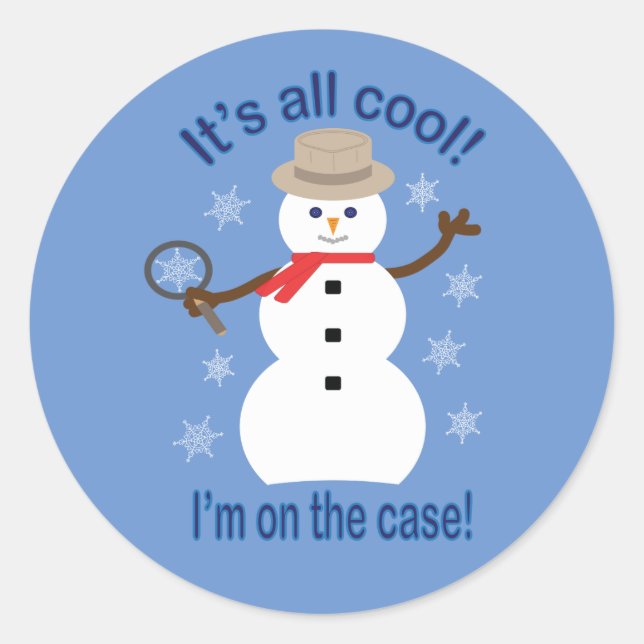 Spaß und Extravagant ist alles Cooler Schneemann D Runder Aufkleber (Vorderseite)