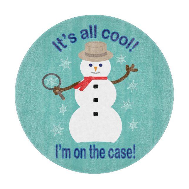 Spaß und Extravagant ist alles Cooler Schneemann D Schneidebrett (Vorderseite)