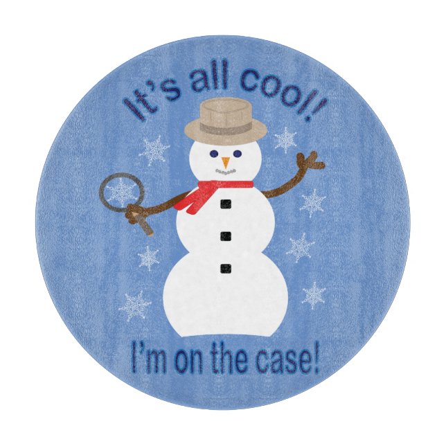 Spaß und Extravagant ist alles Cooler Schneemann D Schneidebrett (Vorderseite)