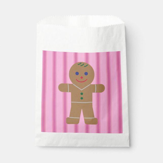 Spaß und Extravagant Pink Gingerbread Man Geschenktütchen (Vorderseite)